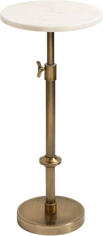 Kate and Laurel Engles Traditional Adjustable-Height Pedestal Drink Table, 10 x 10 x 30, White Ma... | Amazon (US)