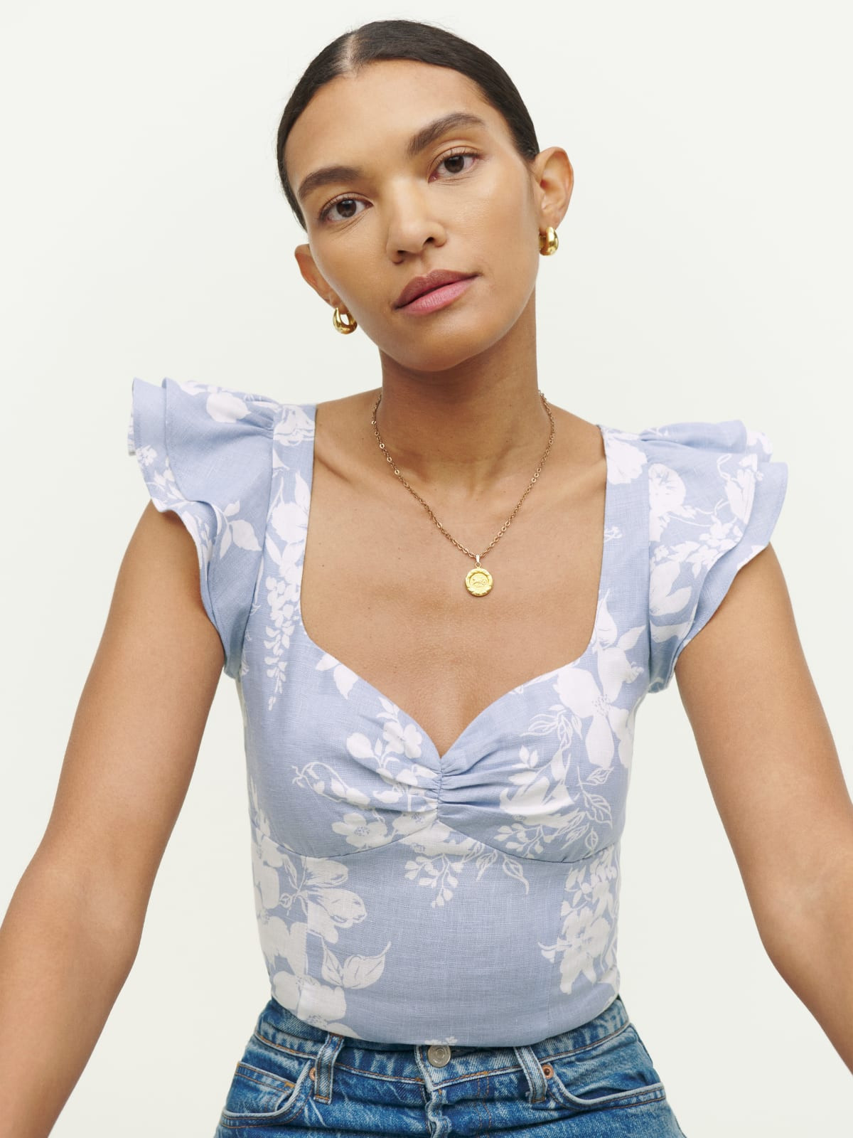 Vivian Linen Top | Reformation (Global)