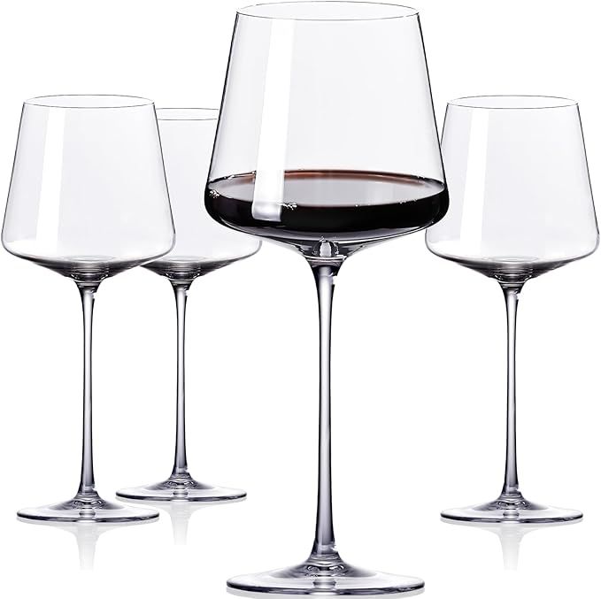 Physkoa Wine Glasses Set 4 -【23oz】 Large Red Wine Glasses with Tall Long Stem,【Hand Blown... | Amazon (US)