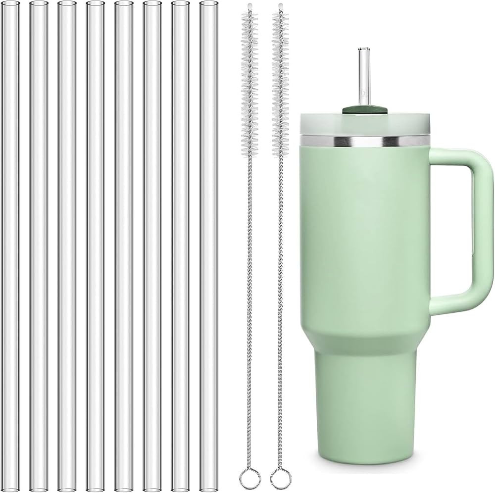 8Stk Glasstrohhalme für Stanley Glasstrohhalme Lang 31CM Zubehör für Stanley Cup Wiederverwend... | Amazon (DE)