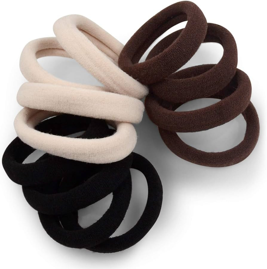 Cyndibands Seamless Hair Ties - Neutral Colors - Extra Gentle Soft and Stretchy Nylon Fabric Pony... | Amazon (US)