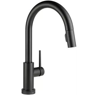 Delta 9159T-BL-DST Matte Black Trinsic Pull-Down Kitchen Faucet with On/Off Touch Activation, Mag... | Build.com, Inc.