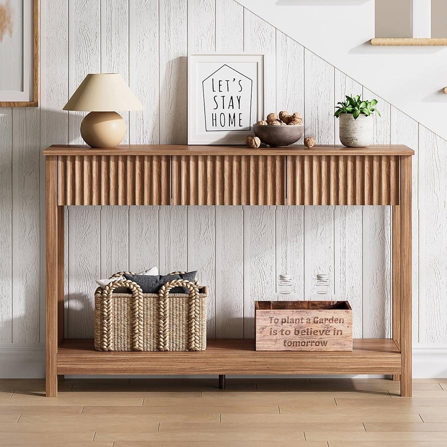 Narrow Long Entryway Table,Behind Couch Accent Tables, Entrance Foyer, Hallway, Living Room, Brow... | Amazon (US)