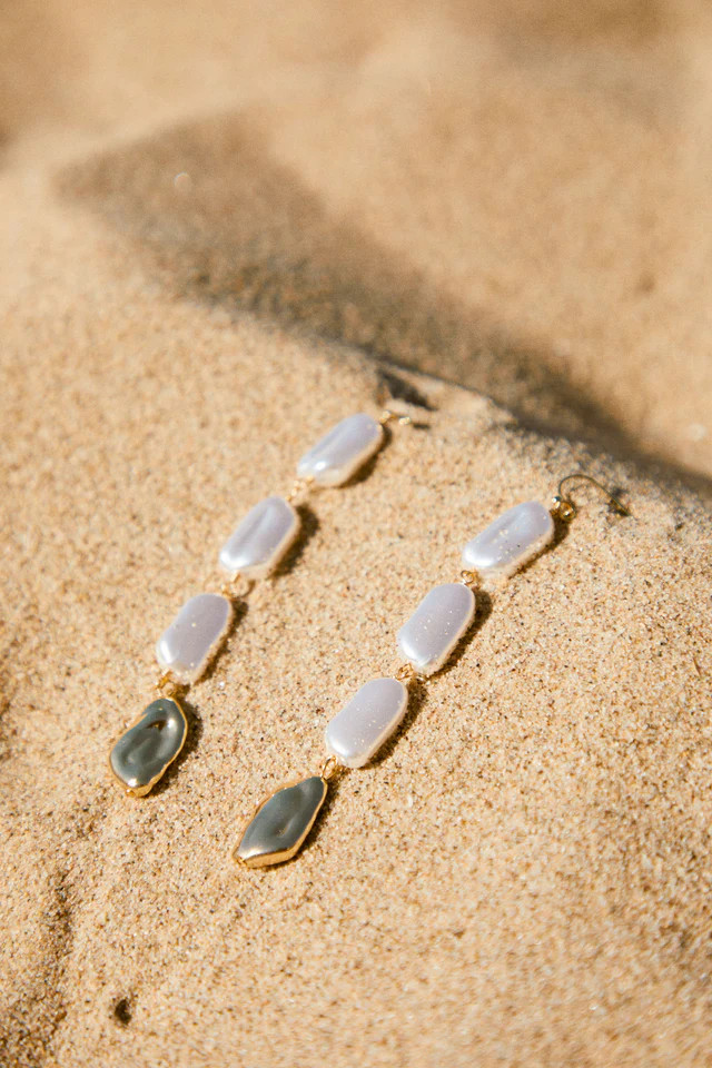 Miss Lola | Loriana White Faux Pearl Drop Earring | MISS LOLA