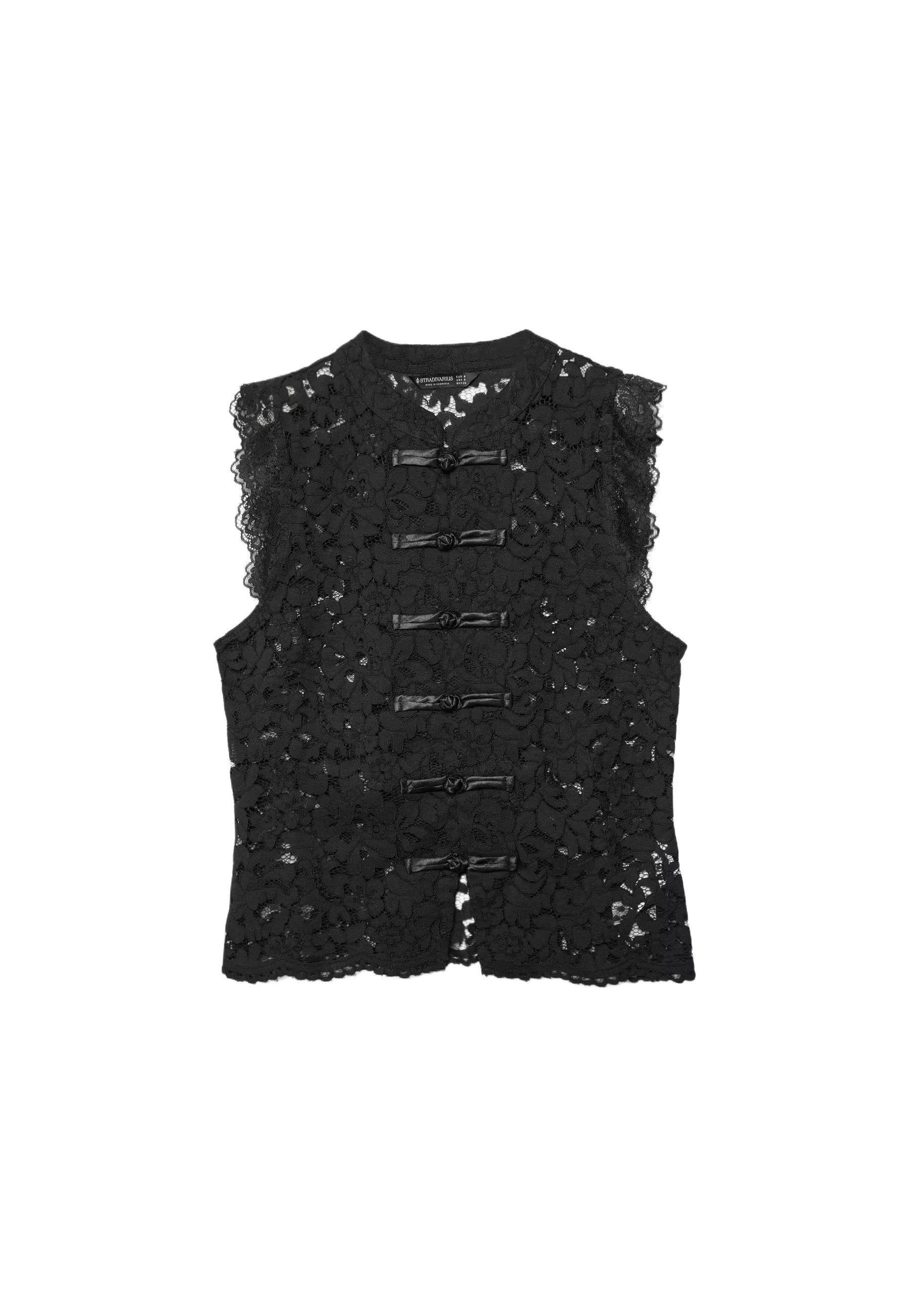 Lace Qipao Top - Women's See all | Stradivarius United Kingdom | Stradivarius (UK)