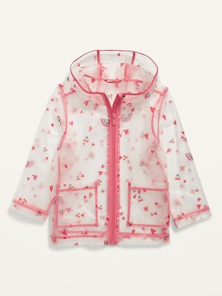 Translucent Valentine-Print Hooded Rain Jacket for Toddler Girls | Old Navy (US)
