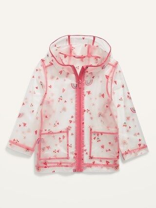 Translucent Valentine-Print Hooded Rain Jacket for Toddler Girls | Old Navy (US)