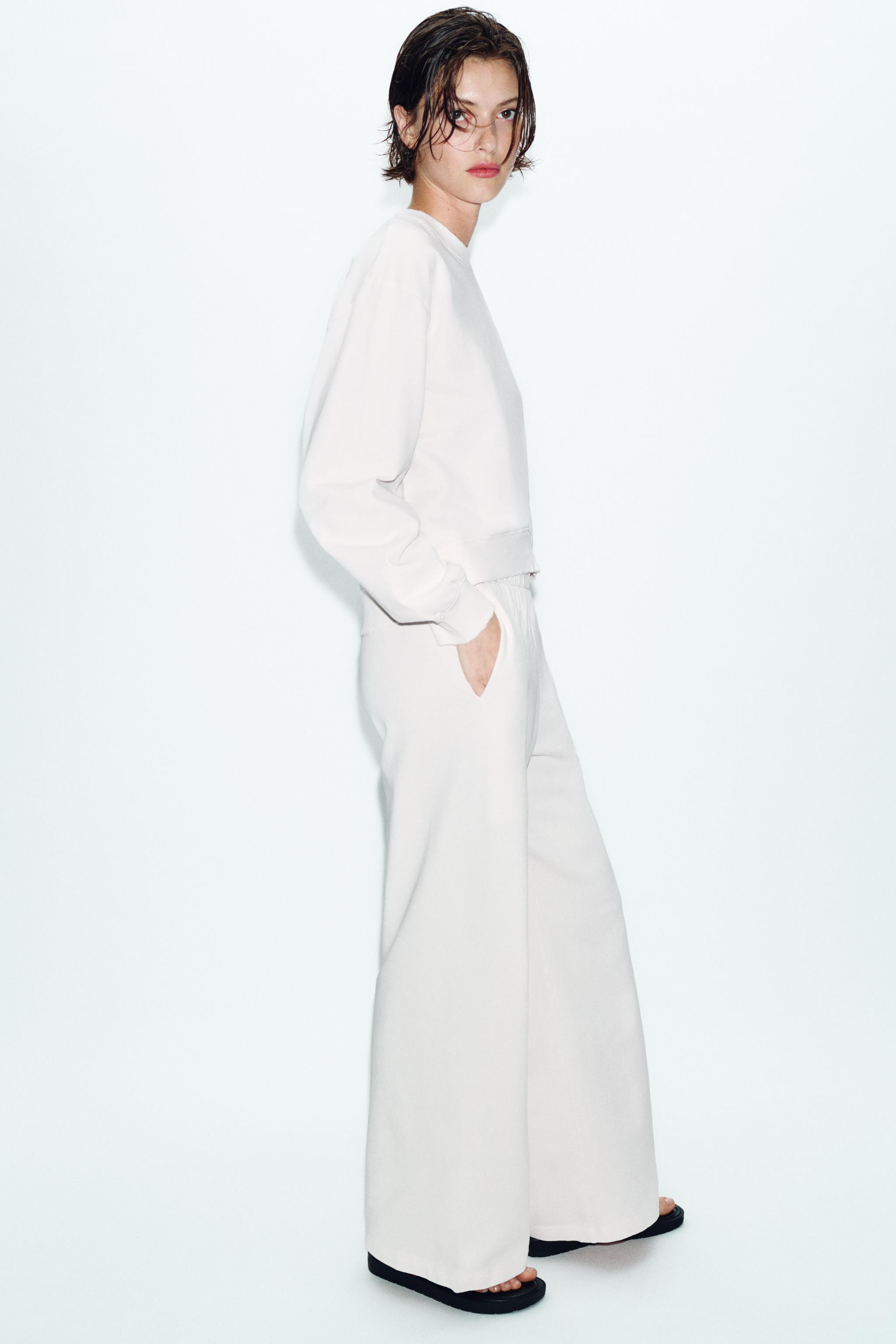 PANTALON LARGE \u00c0 BRODERIES PERFOR\u00c9ES | Zara FR