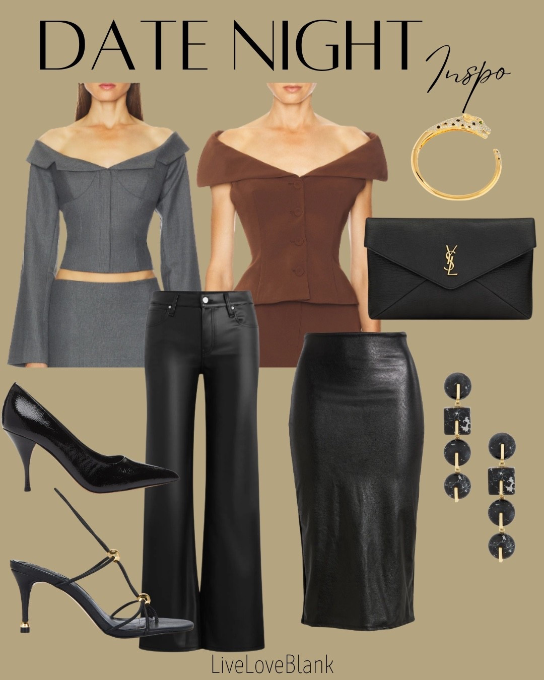 Date night outfits 
Girls night out 
#ltku
Faux leather pants and skirts 
Statement tops 

#LTKShoeCrush #LTKSeasonal #LTKStyleTip