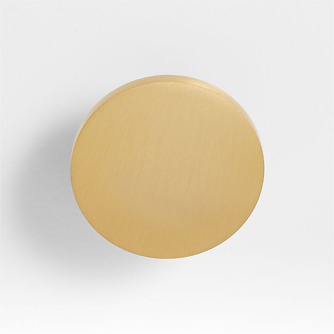 Tapered Brushed Brass Cabinet Knob + Reviews | Crate & Barrel | Crate & Barrel