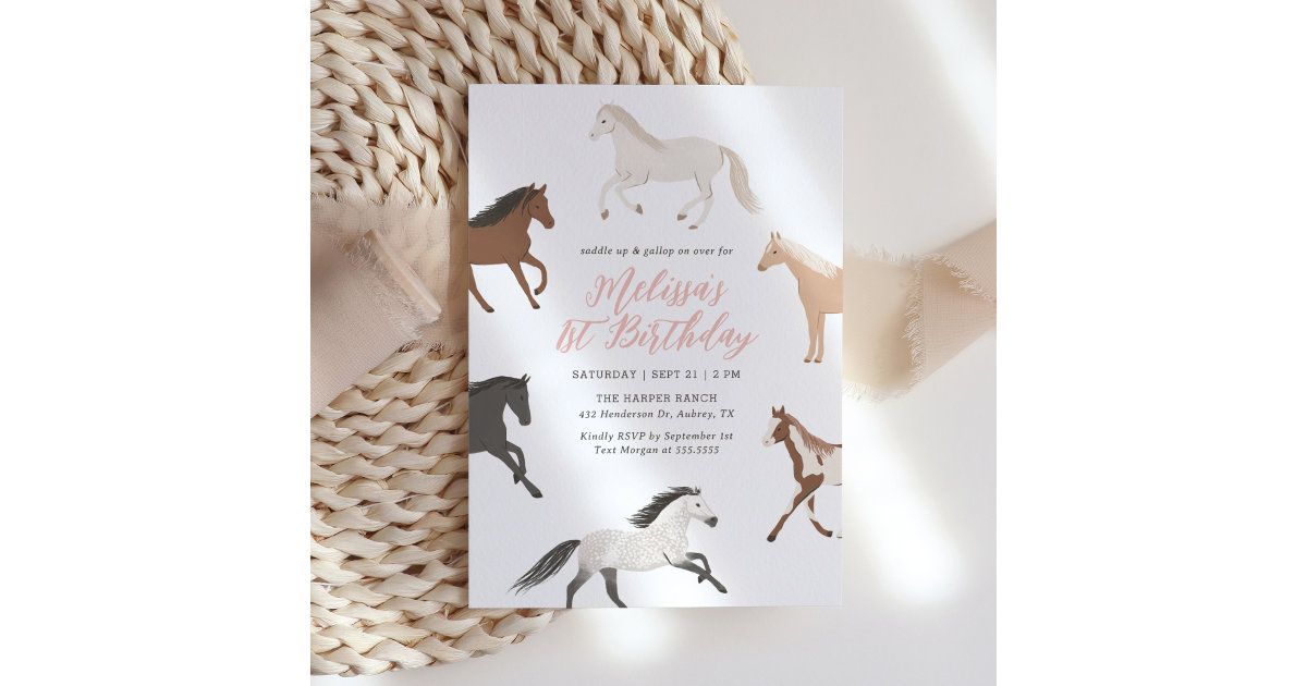 Horse Cowgirl Equestrian Birthday Invitation | Zazzle | Zazzle