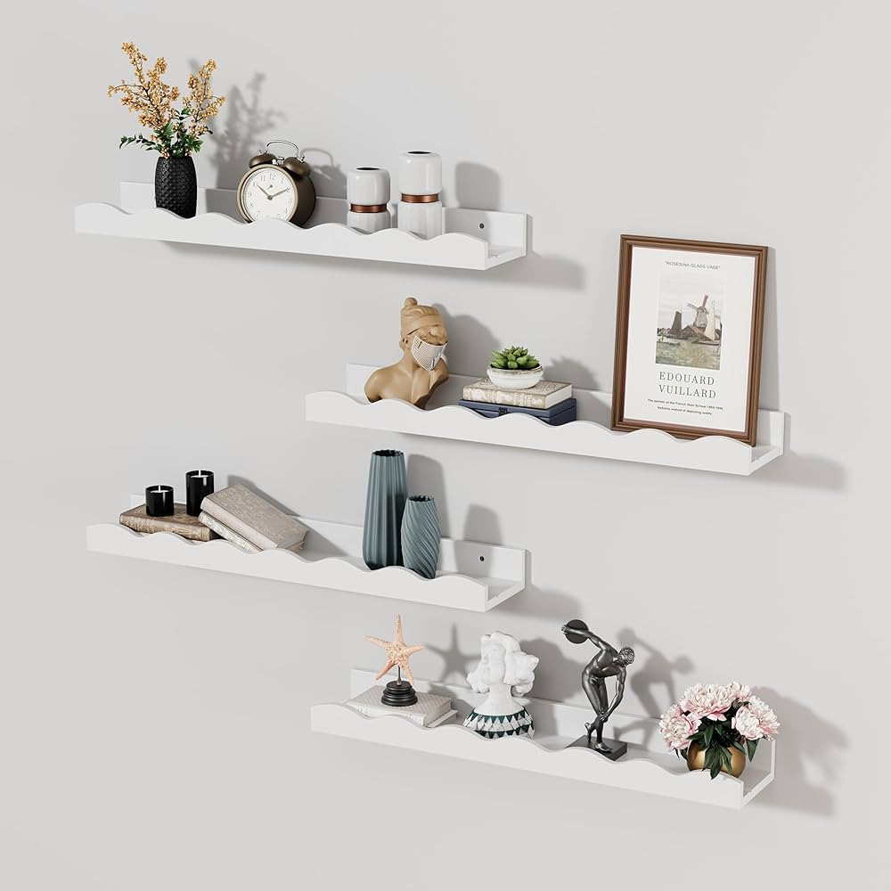 Floating Shelves for Wall Décor 24 Inch Long Set of 4 Nursery Book Shelves Bathroom Shelves Over... | Amazon (US)