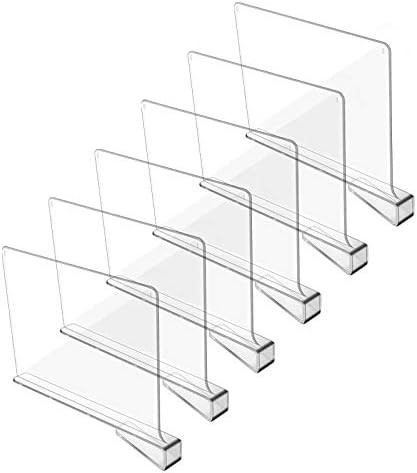 Amazon.com: Hmdivor Clear Acrylic Shelf Dividers, Closets Shelf and Closet Separator for for Orga... | Amazon (US)