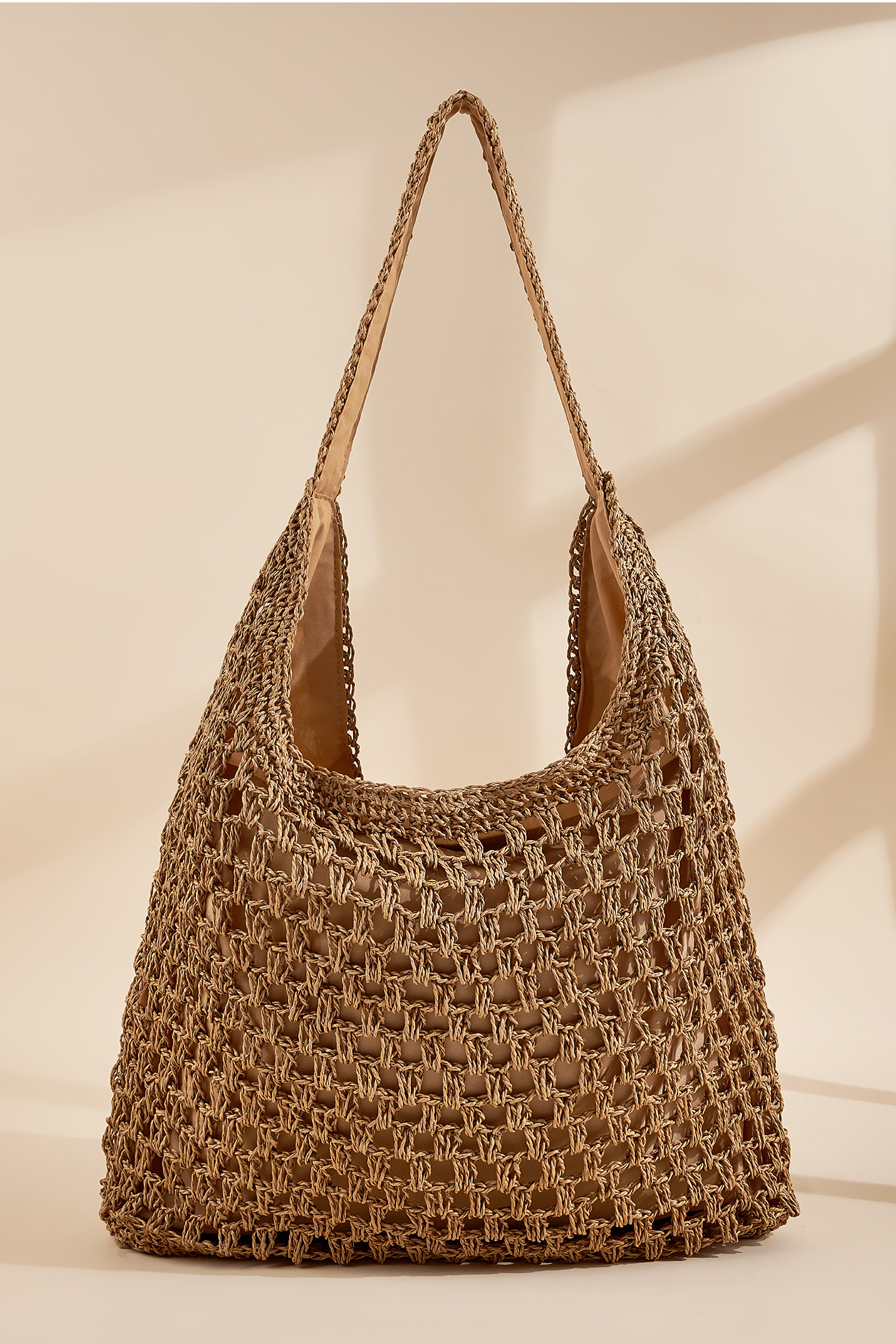 Camel Crochet Tote | Cupshe US