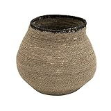 Bloomingville Hand-Woven Seagrass, Grey & Black Basket | Amazon (US)