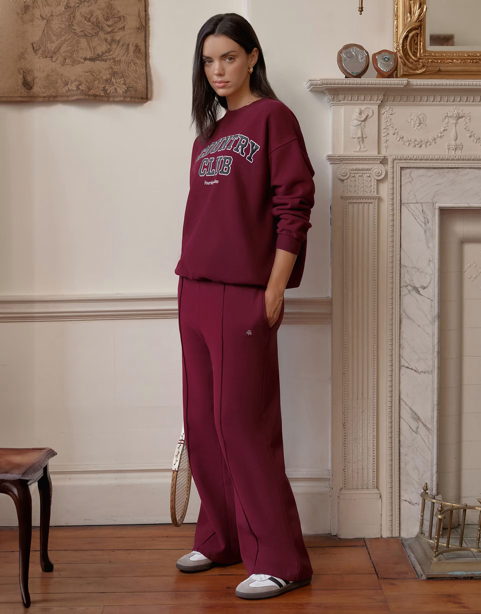 4th & Reckless Charli wide leg jogger in burgundy | ASOS (Global)