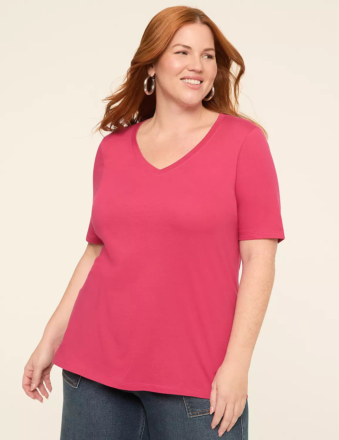 Perfect Sleeve V-Neck Tee | Lane Bryant (US)