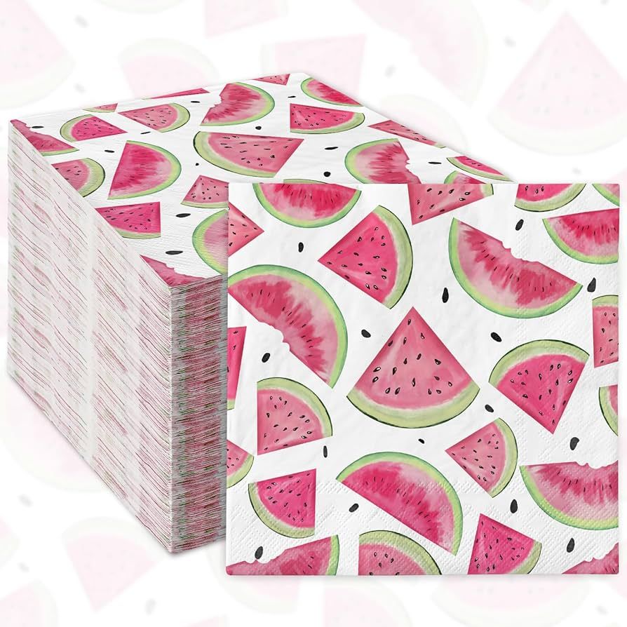 AnyDesign 80 Pack Watermelon Paper Napkins Summer Fruit Disposable Luncheon Napkin Watercolor Wat... | Amazon (US)