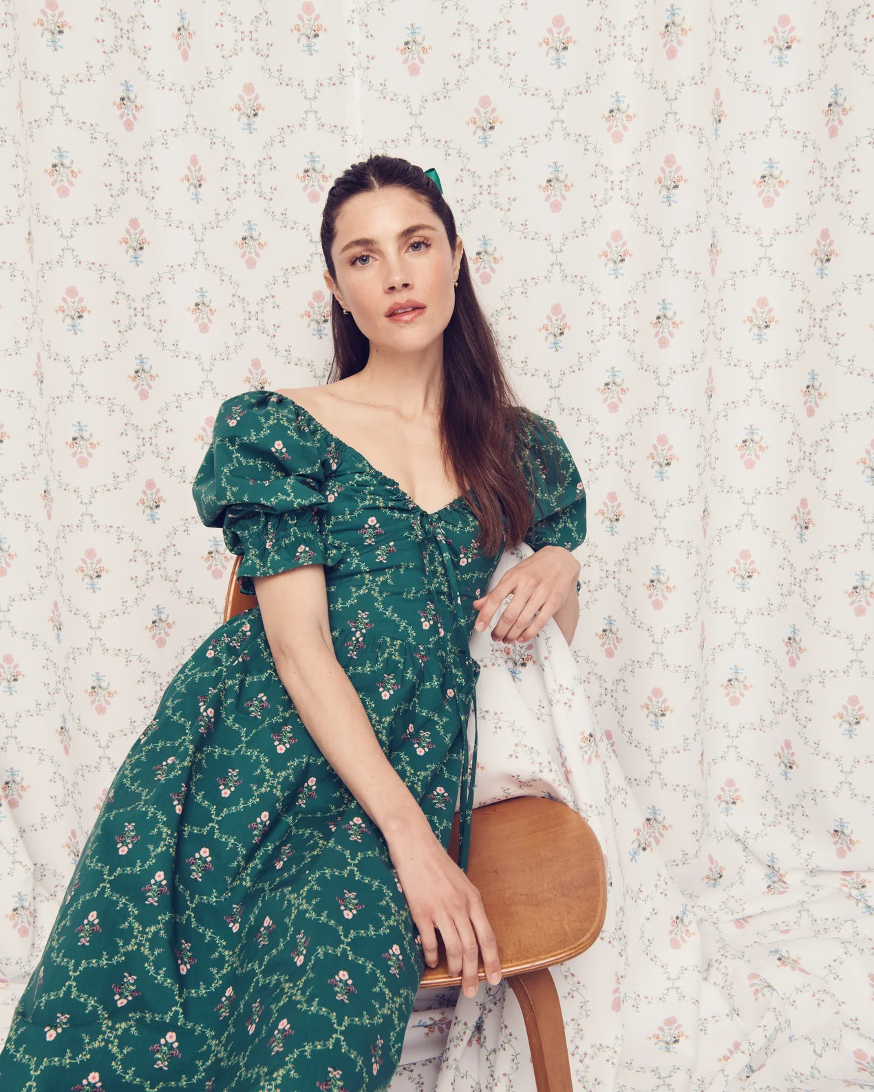 The Ophelia Dress - Emerald Trellis | Hill House Home