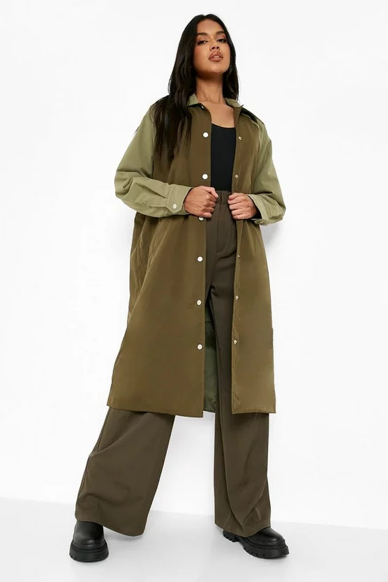 Padded Contrast Trench Coat | Boohoo.com (UK & IE)