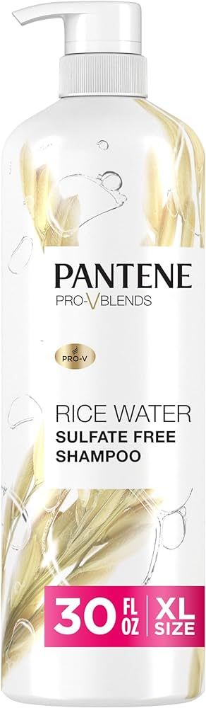 Pantene Sulfate Free Shampoo with Rice Water, Protects Natural Hair Growth, Volumizing, for Women... | Amazon (US)
