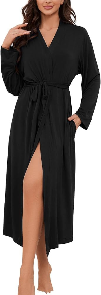 HEARTNICE Robes for Women Soft Long Knit Kimono Bathrobe Lightweight Sleepwear Casual Loungwear | Amazon (US)