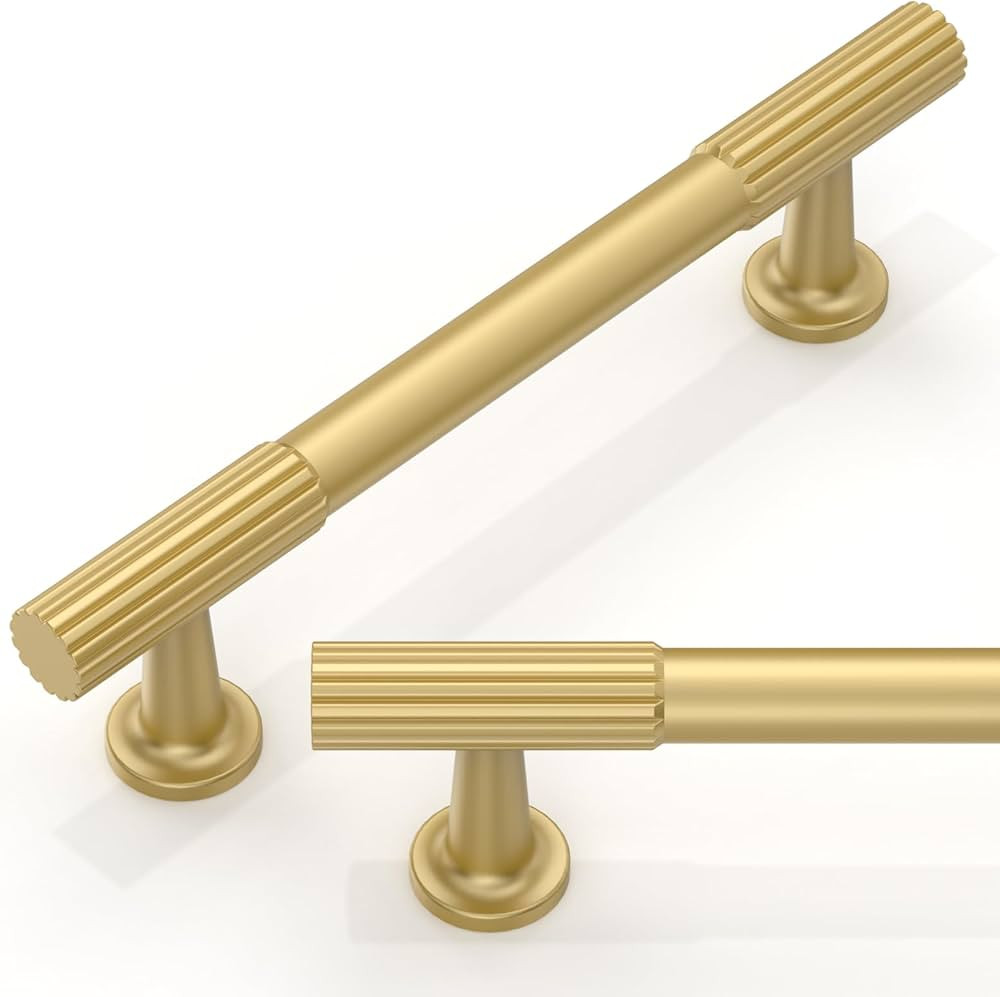 10 Pack Brushed Gold Cabinet Pulls 4 Inch(102mm) Kitchen Cabinet Handles Cabinet Hardware for Dra... | Amazon (US)