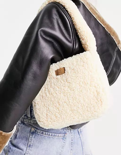 UGG Edalene sherpa shoulder bag in cream | ASOS (Global)