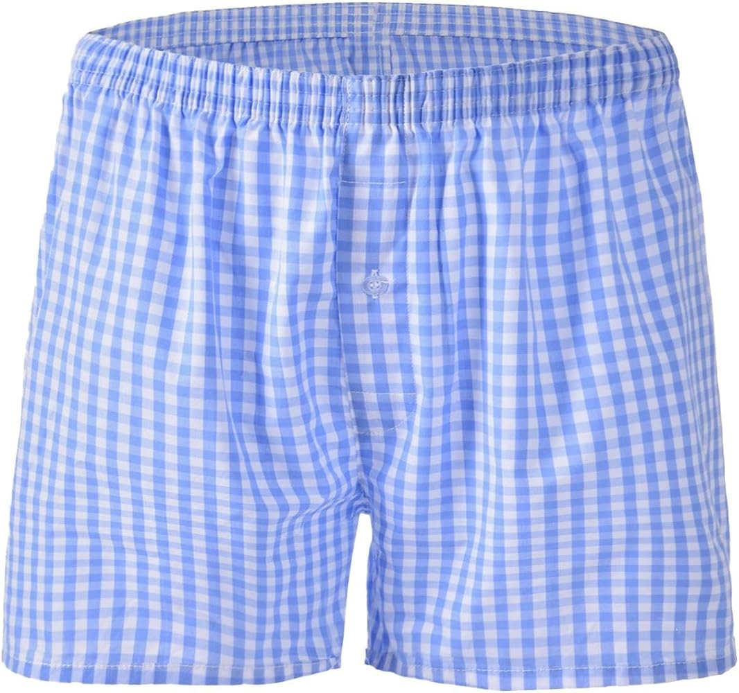 CINVIK Boxers for Men Loose Fit Woven Boxer Shorts Cotton Pajamas Underwear Single Pack | Amazon (US)