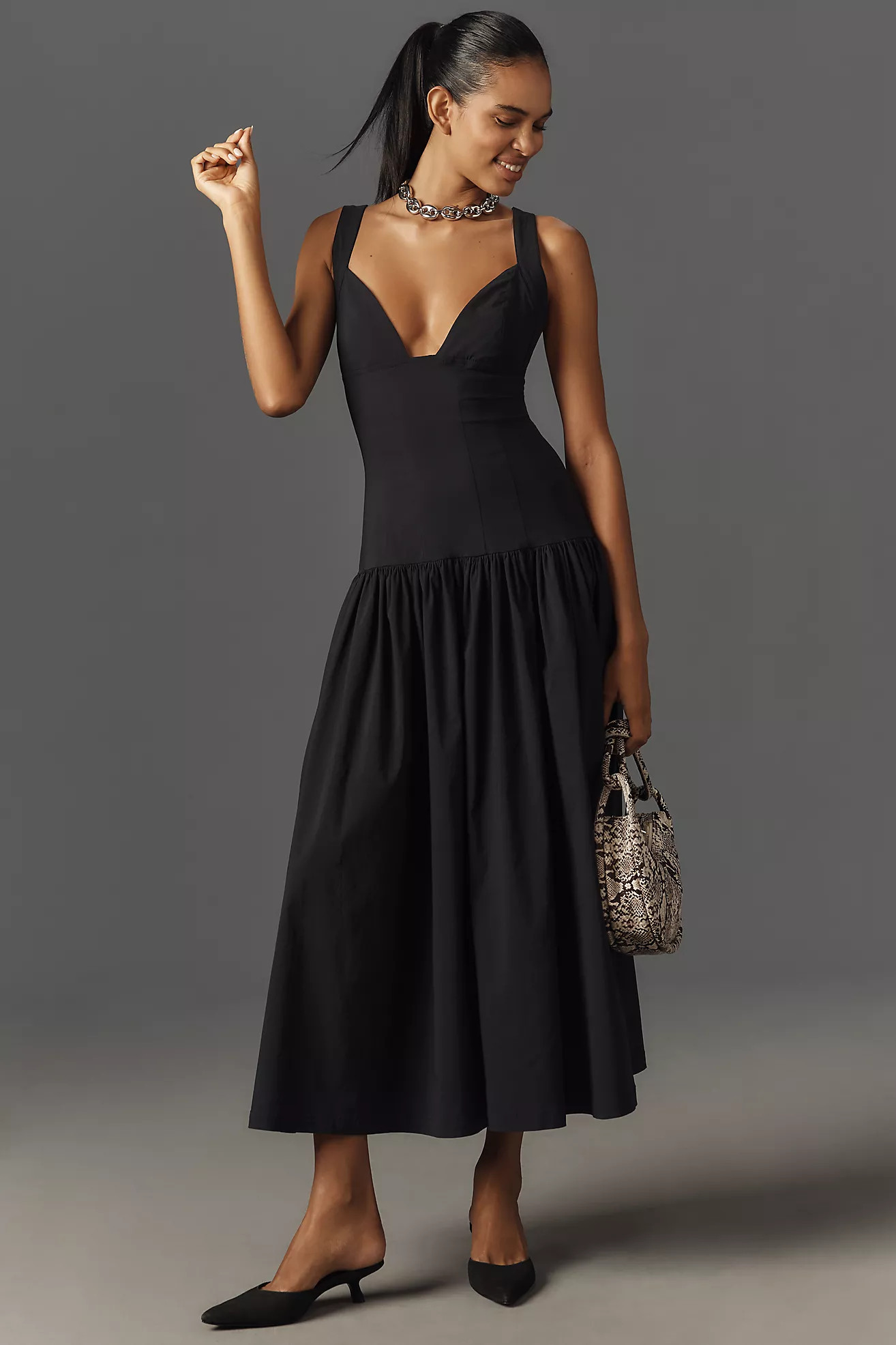 WeWoreWhat Sleeveless Linen Drop-Waist Midi Dress | Anthropologie (US)