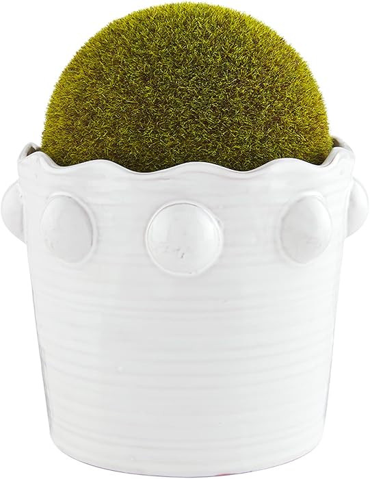 Mud Pie Beaded Faux Moss Pot, Large, 6.25" x 6.5" Dia | Amazon (US)