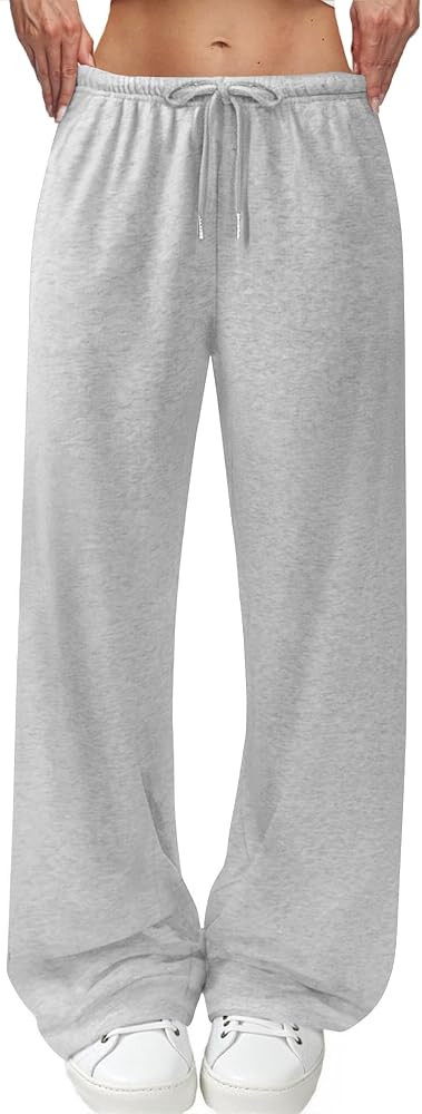 Wide Leg Sweatpants for Women High Waisted Baggy Sweat Track Pants Drawstring Casual Lounge Pants... | Amazon (US)