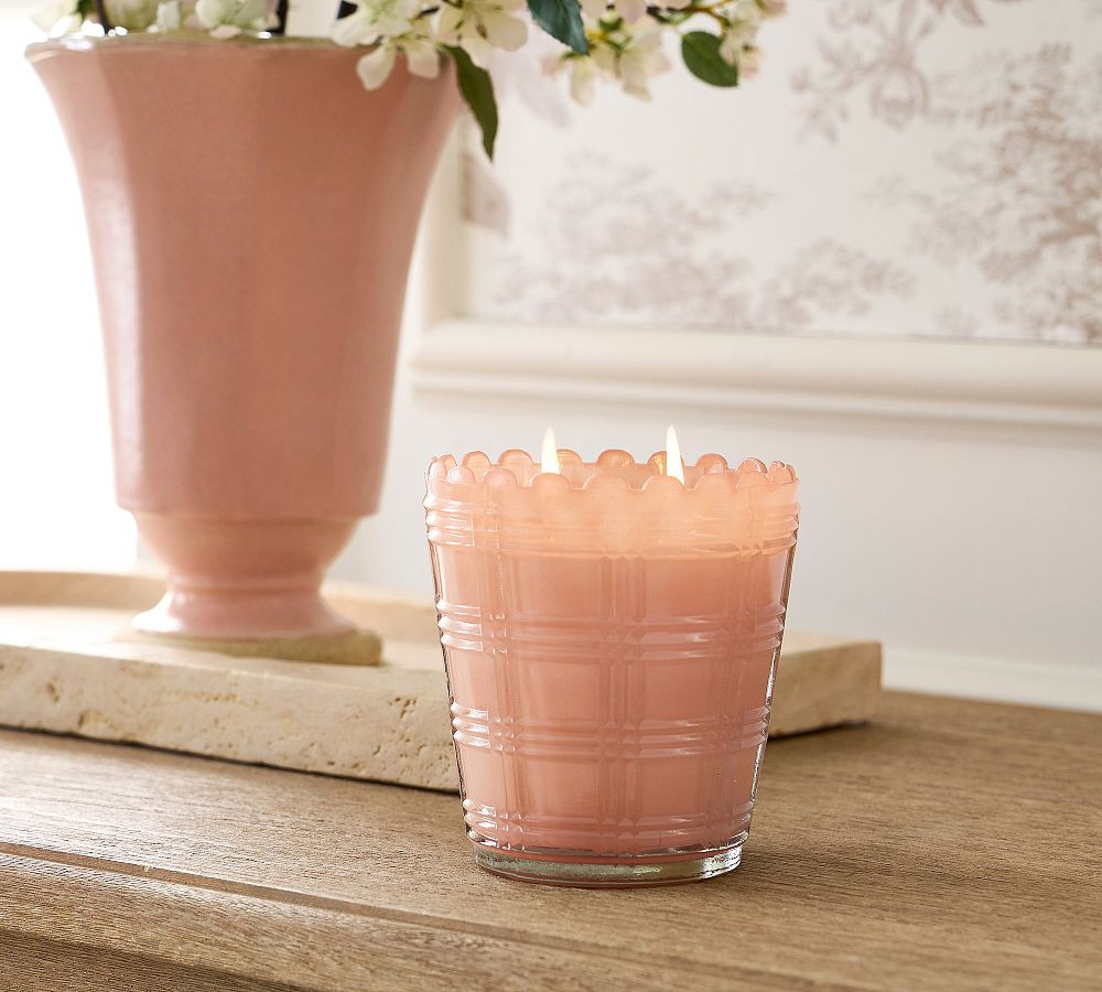 Scallop Glass Candle - Peony Blush | Pottery Barn (US)