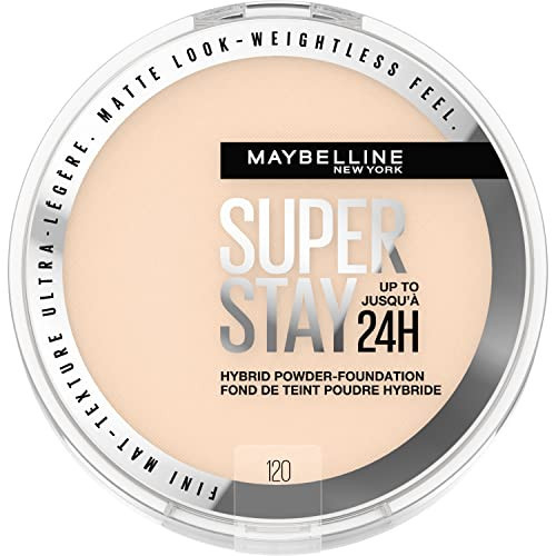 Maybelline Super Stay Up to 24HR Hybrid Powder-Foundation, Medium-to-Full Coverage Makeup, Matte Finish, 120, 1 Count | Amazon (US)
