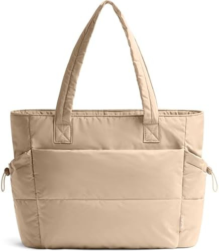 Tote Bag for Women Puffy Work Bags for Women with Zipper Lightweight Quilted Puffer Tote Bag for ... | Amazon (US)