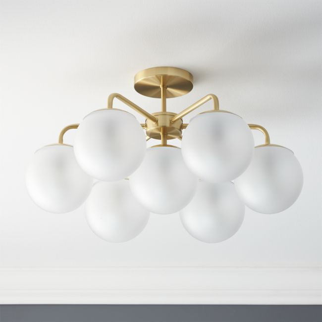 Vega Brushed Brass Flush Mount Light | CB2