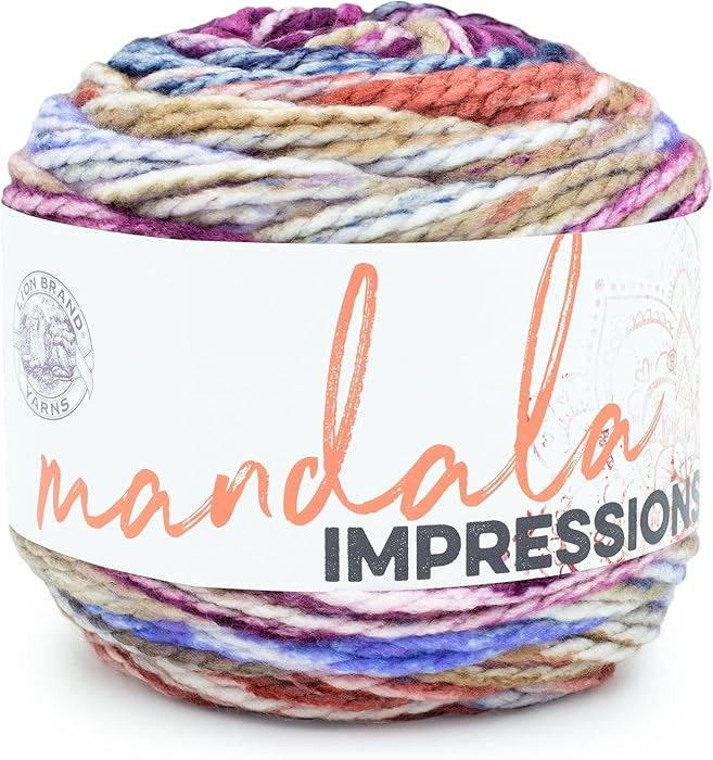 Lion Brand Yarn Mandala Impressions, Bulky Yarn, Very Berry, 1 Pack | Amazon (US)