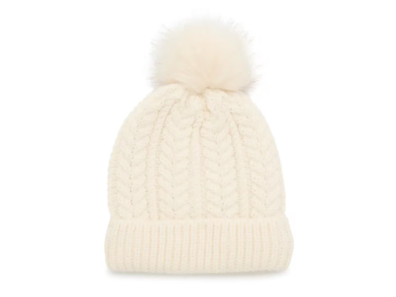 FIRESIDE Chunky Knit Pom Beanie | Women's | Off White | Size One Size | Hats | Beanie | DSW