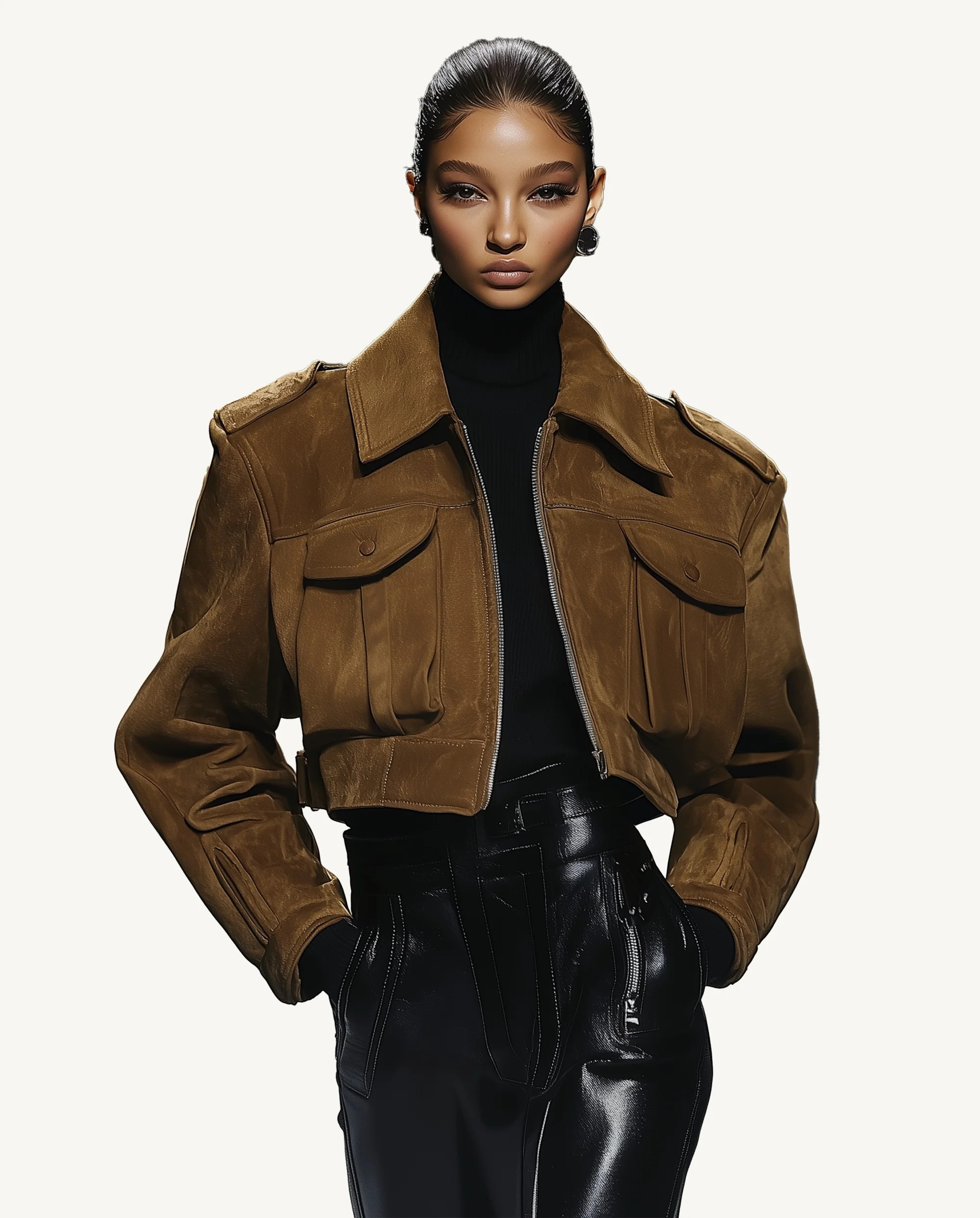 Adeline Faux Suede Jacket - Brown | JW PEI US