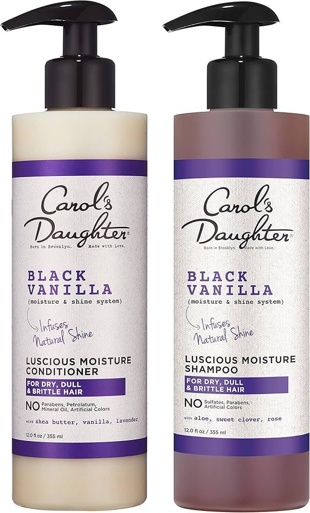 Carol’s Daughter Black Vanilla Curly Hair Sulfate Free Shampoo and Conditioner Set for Dry, Dam... | Amazon (US)