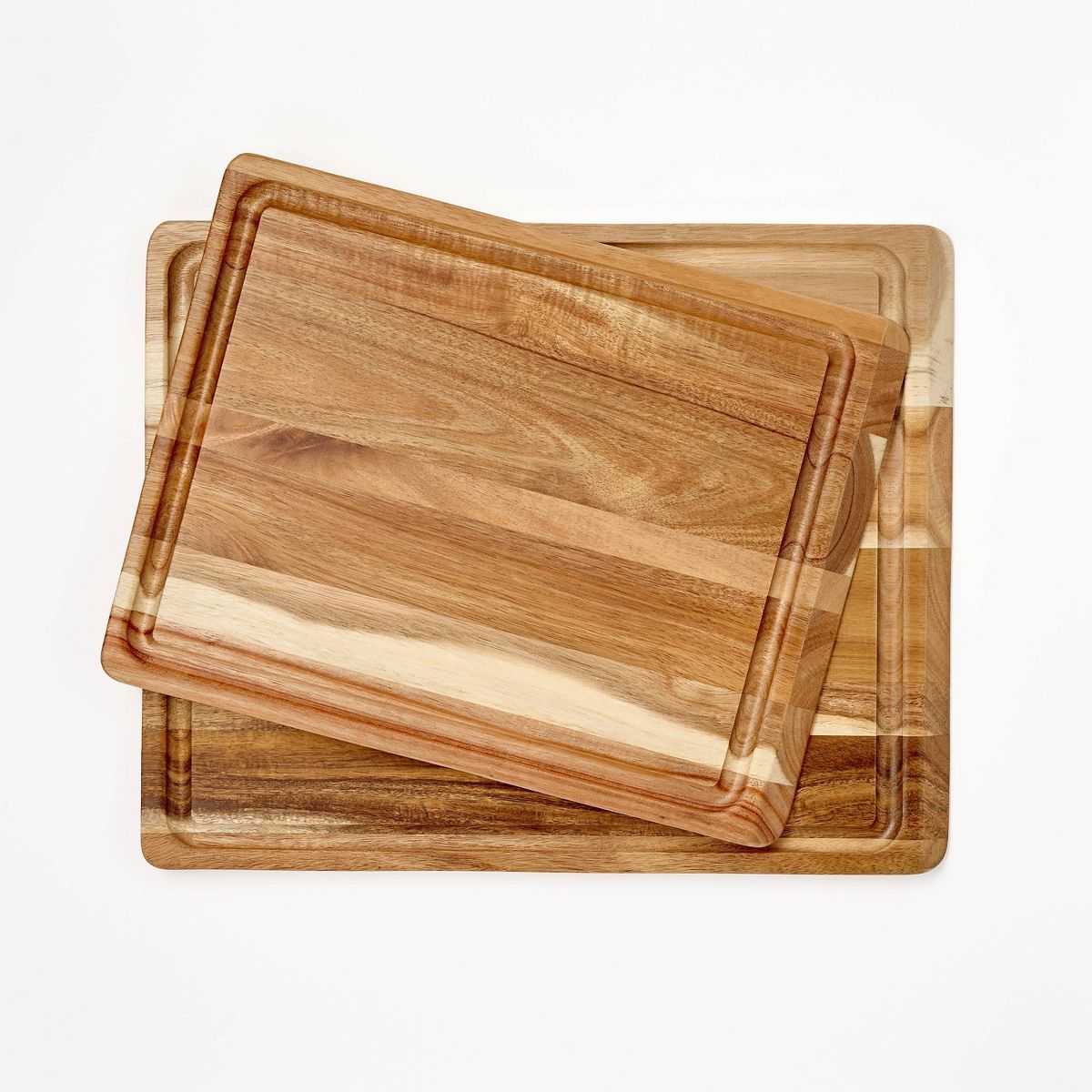 2pc Reversible Acacia Wood Cutting Board Set Natural - Figmint™ | Target