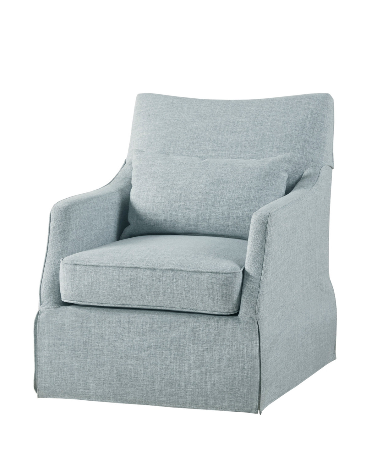 Martha Stewart Collection 28" Fabric London Skirted Swivel Chair - Light Blue | Macy's