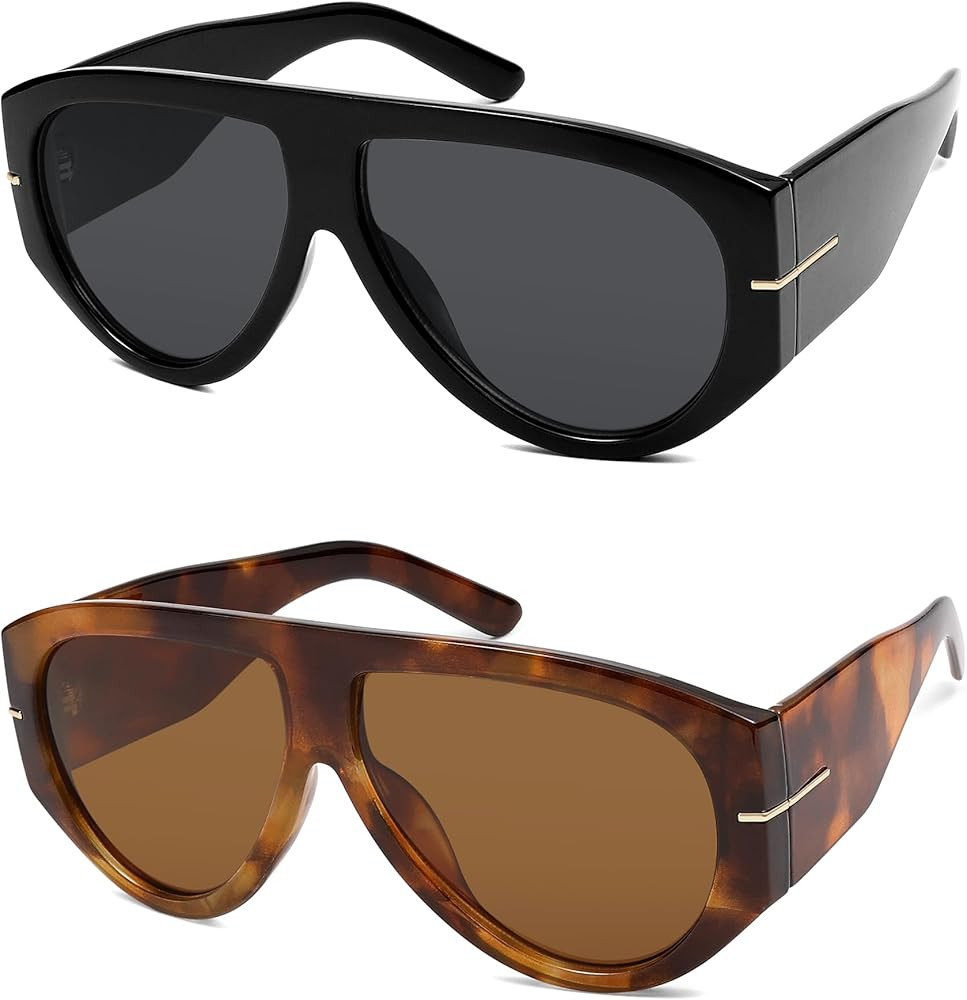 Oversized Retro Aviator Sunglasses Womens Mens 70s Classic Vintage Sun Glasses AR82227 | Amazon (US)