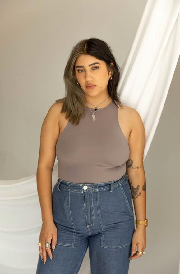 Almere High Neck Body Suit - Sleeveless Womens Bodysuit Thong-Style, Racerback Shapewear Bodysuit... | Amazon (US)