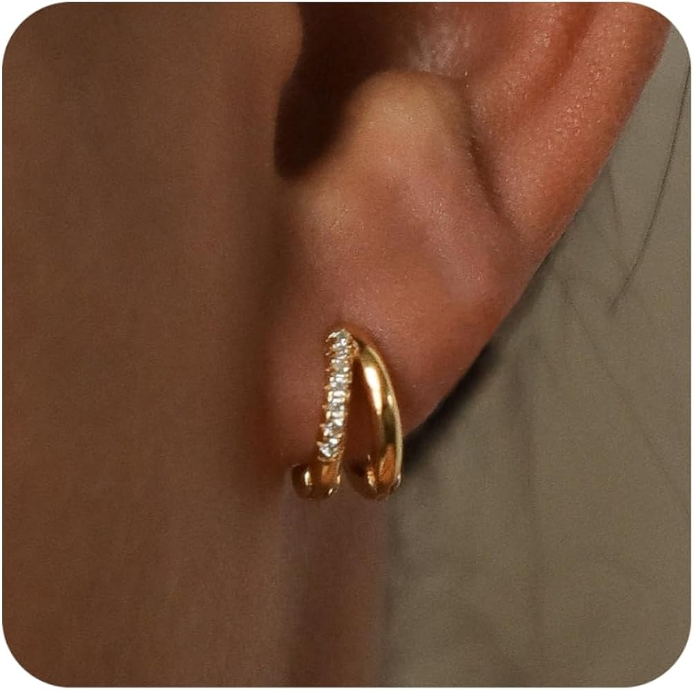 TOBENY Gold Earrings for Women Trendy Dainty Cubic Zirconia Drop Dangle | Amazon (US)