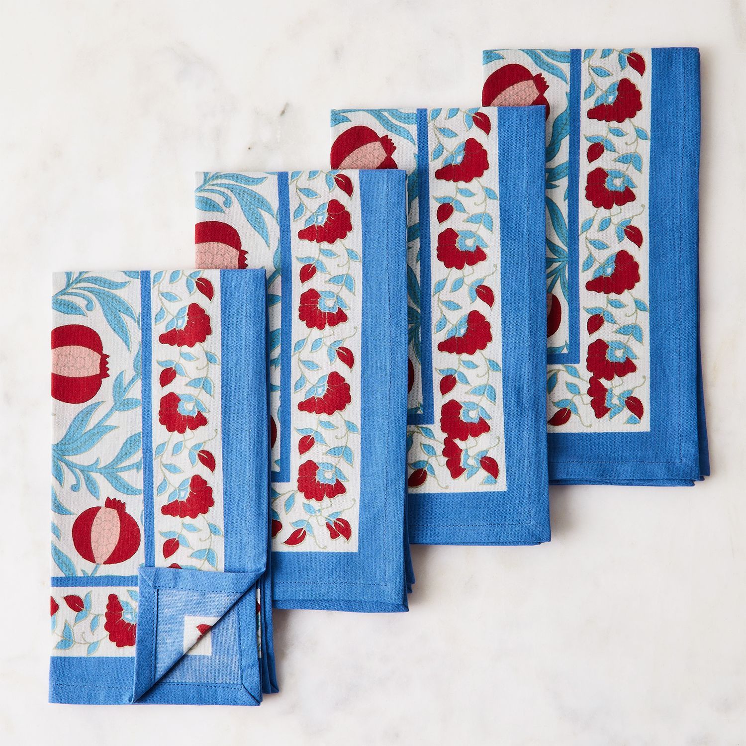 Couleur Nature Grenadine Blue & Red French Napkins | Food52 | Food52