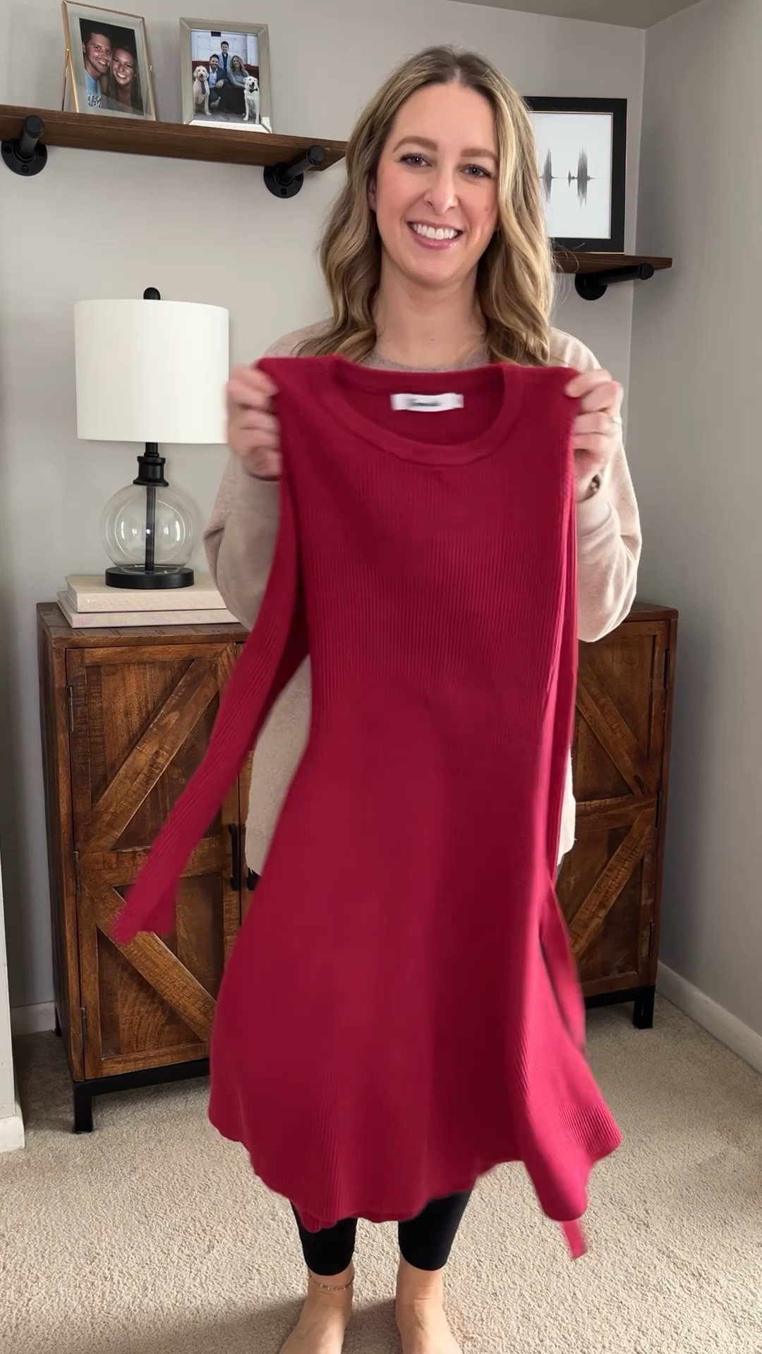 Winter fashion // winter outfit // Valentine’s Day // date night // winter event dress // sweater dress // wedding guest dress // red dresss