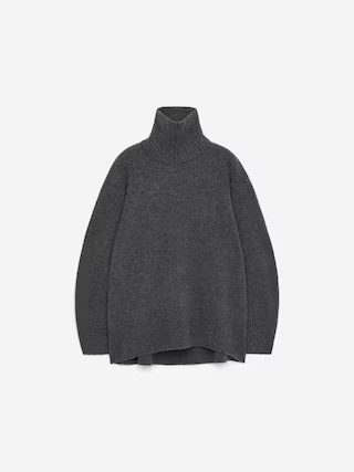 Pure Cashmere Roll-Neck Jumper – Dark Grey – ARKET GB | Arket UK