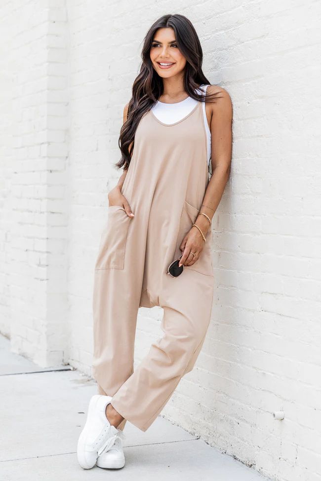 Day In The Life Mocha Jumpsuit | Pink Lily