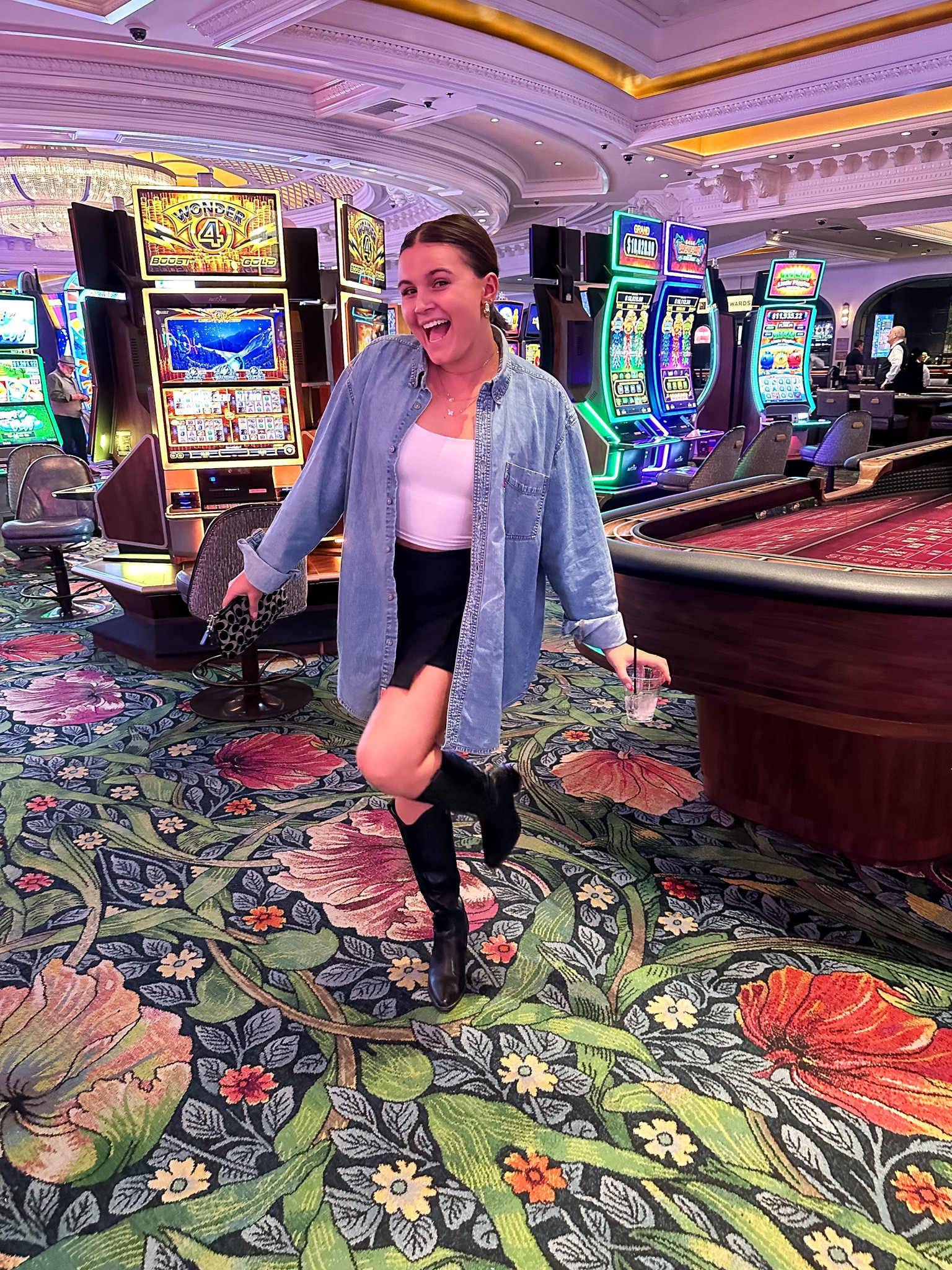 Cool and casual Vegas outfit idea! Featuring my favorite mini skirt and boots!

I’m wearing a mens XL top, M tank and size L skirt with size 9 boots 

#LTKmidsize #LTKstyletip #LTKparties